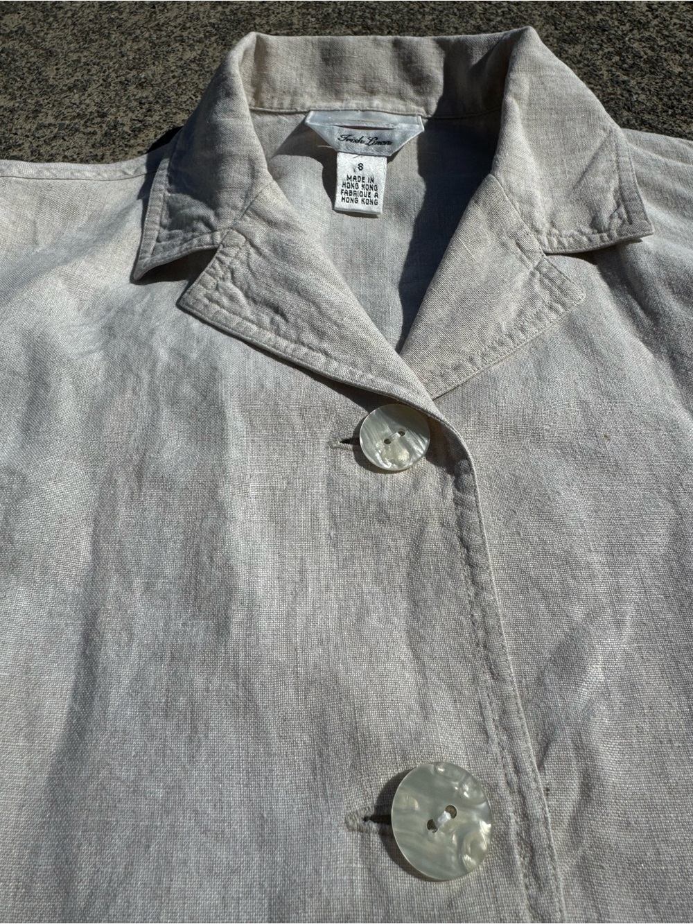 Talbots 100% Irish Linen Cream Flax Button Front Blazer Unlined 8 Coastal Summer - Picture 7 of 11